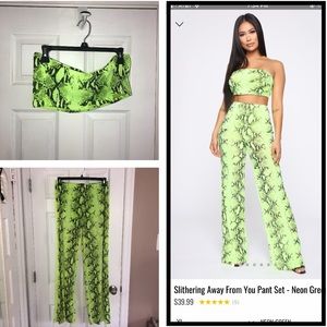 2 Piece Fashion Nova snakeskinprint set